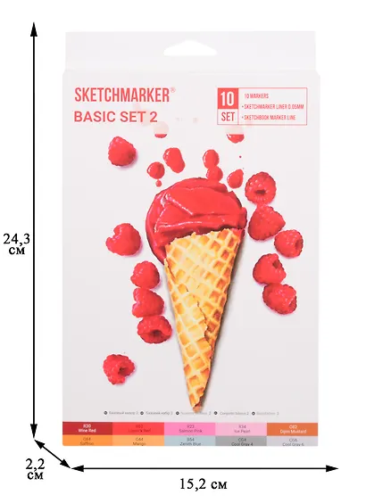 Маркеры 10цв "Basic set 2" карт.кор., Sketchmarker - фото 2