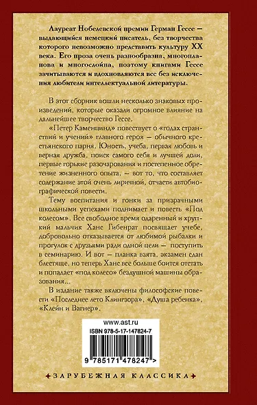 Петер Каменцинд. Под колесом. Последнее лето Клингзора. Душа ребенка. Клейн и Вагнер - фото 2