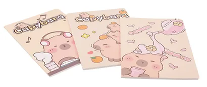 Тетрадь 32 листа в линейку "Capybara" сшивка, в ассортименте - фото 2