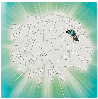 Аппликация наклейками по номерам. Хищники - фото 4