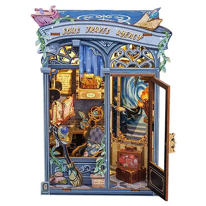 CWGA201 Конструктор интерьерный  – сборный домик CuteBee - Агентство "Душевное Путешествие", 99 деталей (материалы: дерево, картон, пластик, металл), со световыми эффектами (подсветка интерьера), с питанием от 2хААА батареек (не включены), серия DIY, возр - фото 7