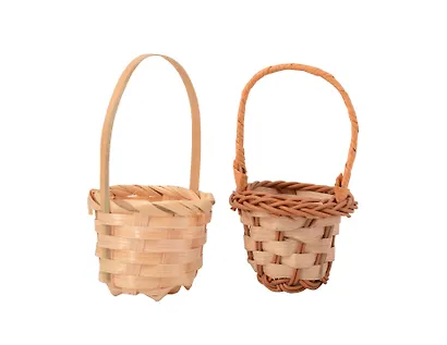 Набор Декоративная Корзинка из бамбука, 12см+Декоративная Корзинка из лозы, 10см - фото 1