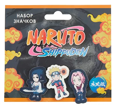 Набор значков Naruto Чибики Шиппуден Сакура (дерево) (3 штуки) - фото 1