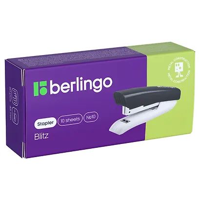 Степлер №10 10л "Blitz", пластик, голубой - фото 5