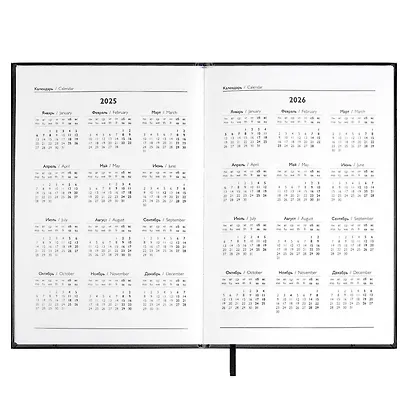 Ежедневник дат. 2025г. А5 176л "Плонже эконом" черный, кожзам, тв.переплет с поролоном, блинт.тиснение, ляссе - фото 5