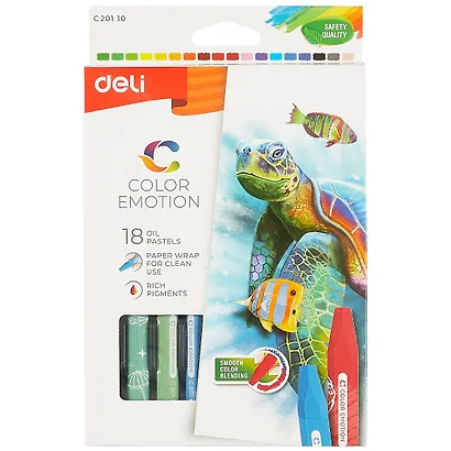 Пастель масляная Color Emotion 18цв к/к, DELI - фото 1