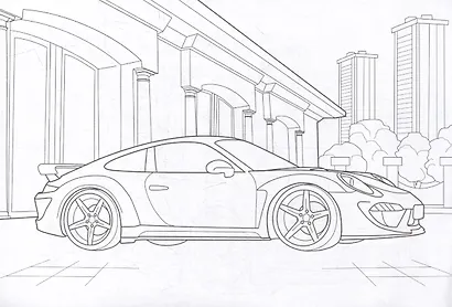 Гоночные машины. Раскраска - фото 3