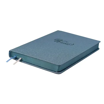 Ежедневник недат. А5 160л "Вся жизнь кино" Пике серо-голубой, кожзам, тв.переплет, тиснение фольгой, офсет, ляссе - фото 3