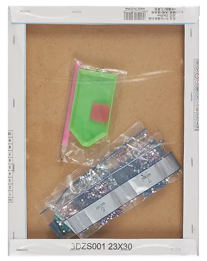 Алмазная мозаика (блестящая) с подрамником, с частичным заполнением "Куколка на тортике", 23 х 30 см - фото 3