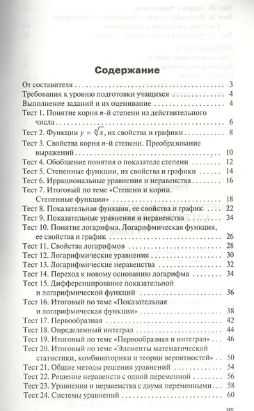 Алгебра и начала анализа. 11 класс. Контрольно-измерительные материалы - фото 2