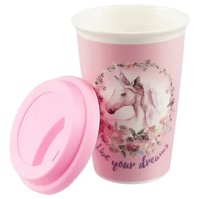 Стакан керамический Единорог в цветках (ПВХ бокс) - фото 2