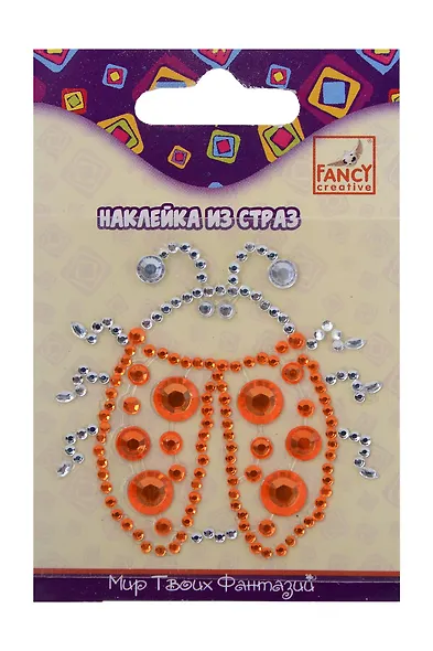 Набор для творчества FANCY CREATIVE Наклейка из страз Сова/Божья коровка, 6*6см, полимерная в асс. - фото 1