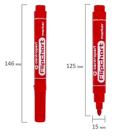 Маркеры для досок «Flipchart» 4 цвета 2,5 мм, круглые, Centropen - фото 9