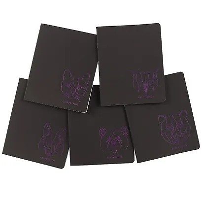 Тетрадь в клетку Paper Art, "Total Black. Полигональные звери", 48 листов, в ассортименте - фото 3