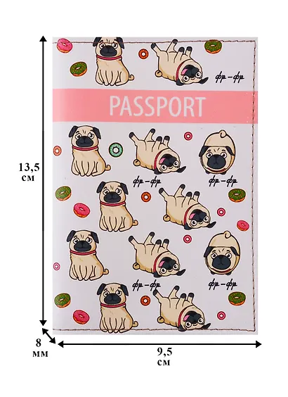 Обложка для паспорта Мопсы фр-фр (кожа) (ПВХ бокс) (ОК2019-23) - фото 2