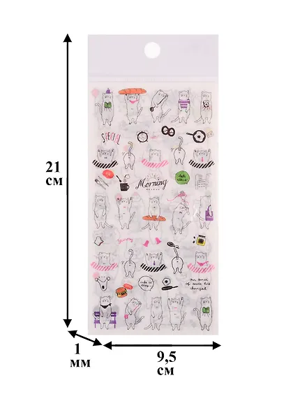 Наклейки Цветные коты бумажные , 9*17,5 (6 листов) - фото 3