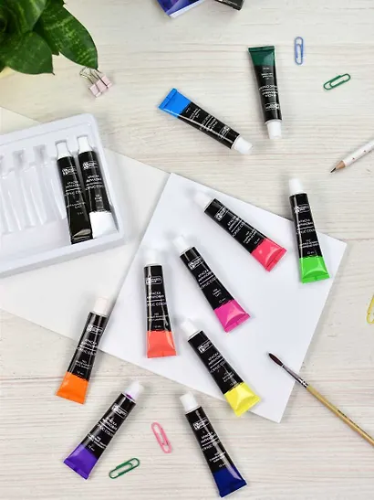 Краски акриловые 12 цветов, 12 мл, неоновые цвета - фото 10