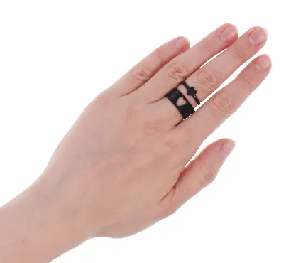 Набор парных колечек «Сердечки-пазлы», 2 штуки, металл, Lafilaf - фото 5