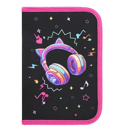 Пенал 1 отделение "Headphones" с наполнением, 21*14 см, 24 предмета - фото 2