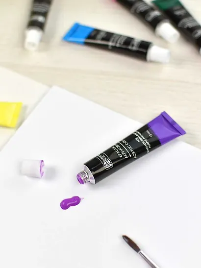 Краски акриловые 12 цветов, 12 мл, неоновые цвета - фото 11