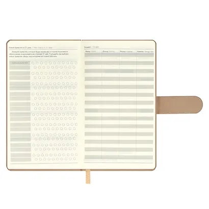 Ежедневник недат. А6+ 120л 110х190 "Бейбискин" бежевый, иск.кожа, тв.переплёт, тиснение фольгой, магнит.клапан, офсет, ляссе - фото 6