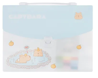 Портфель А4 12 отделений "Capybara" пластик, в ассортименте - фото 2