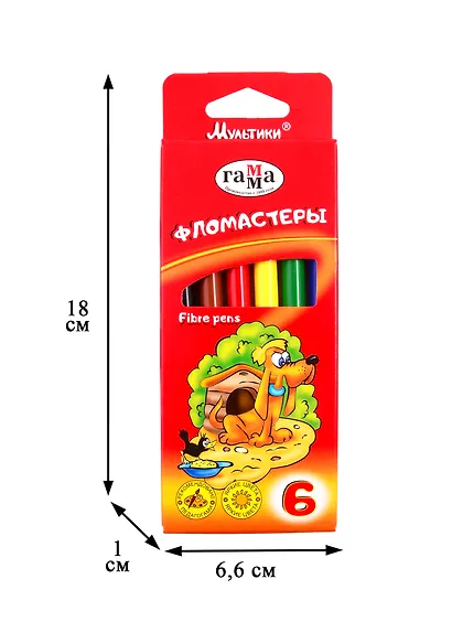 Фломастеры Гамма, "Мультики", 6 цветов - фото 10