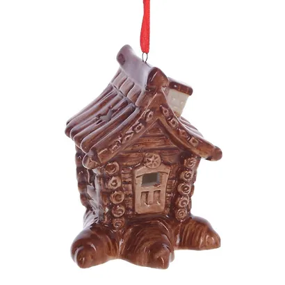 Украшение новогоднее Избушка с подсветкой, 3 варианта (керамика) (7х5х8) - фото 4