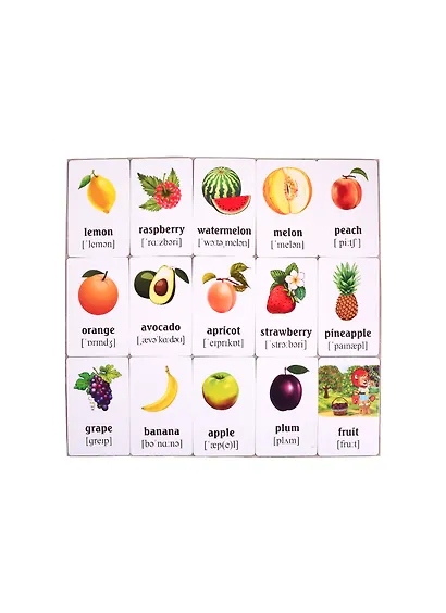 Учим английские слова. Развивающие карточки "Fruits and Vegetables / Фрукты и овощи" - фото 3