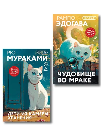 Набор японские чудовища (из 2-х книг): "Дети из камеры хранения" Рю Мураками, "Чудовище во мраке" Эдогава Рампо - фото 1