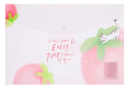 Папка-конверт А4 на кнопке "Котики на фруктах", в ассортименте - фото 1