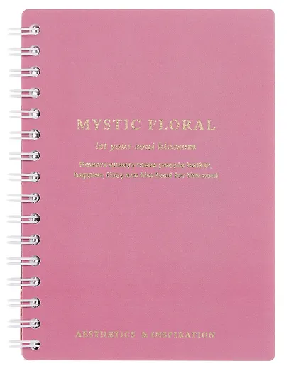 Записная книжка А6 80 листов в клетку, "Blossom", розовый, на спирали - фото 1