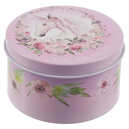 Шкатулка круглая Единорог You are unique (металл) (7,5см) - фото 1