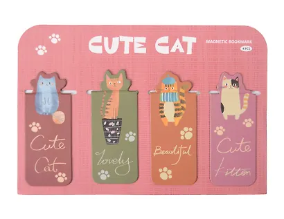 Магнитные закладки Милый котик (4 шт) - фото 1