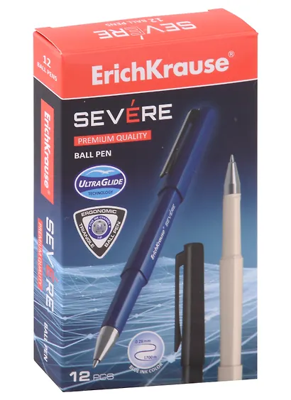Ручка шариковая Erich Krause, Severe, синяя 0,7 мм - фото 6