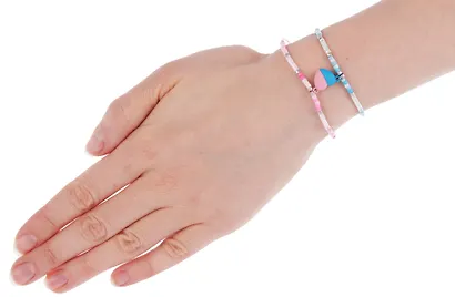 Набор парных браслетов с подвеской «Сердечко», бисер, металл, Lafilaf - фото 6