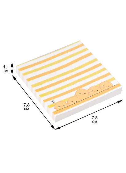 Блок бумаги 80*80 самоклеящийся 80 листов, "Cute animals", в ассортименте - фото 3