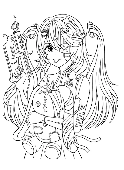 РАСКРАСКА АНИМЕ. КИБЕРПАНК - фото 2