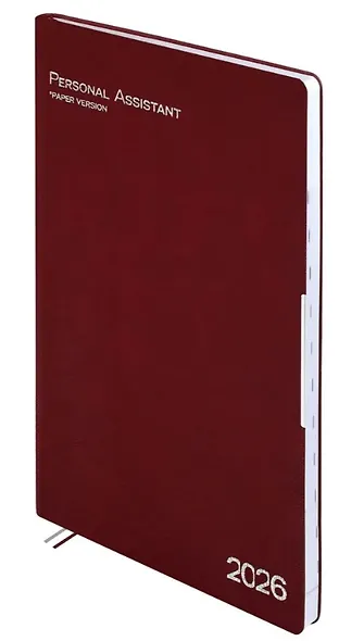 Ежедневник дат. 2026г. А4 120л "Шеврет глосс" бордовый, кожзам, мягк. переплет, тисн. фольгой, офсет, закругл.углы, справ.мат-лы, 2 ляссе, инд.уп, Escalada - фото 3