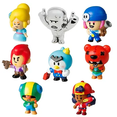 Набор коллекционных фигурок Brawl Stars, 8 шт., 2 редких героя: Леон и Мэг, (5см), (BRW2070B) - фото 2