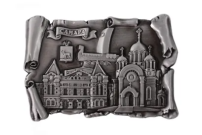 Магнит свиток Коллаж (металл) (Самара) (027-4ATN-55K2) - фото 1