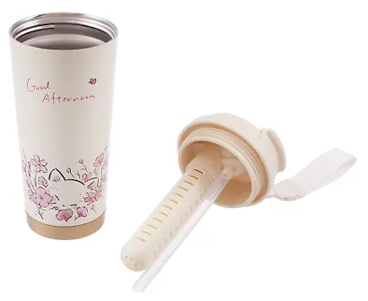 Термостакан Котик в розовых цветах (пластик/металл) (500мл) (12-7306-202510-STB-29) - фото 5