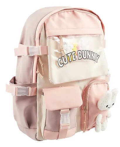 Рюкзак "Зайка" 42*27*15 см, сиренево-розовый, с игрушкой - фото 5