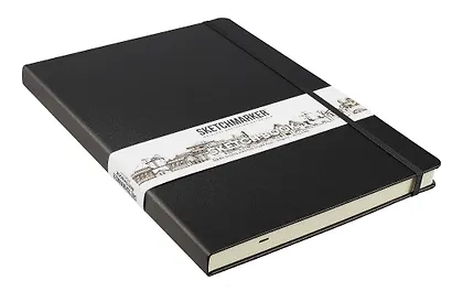 Скетчбук 21*29.7, 80 листов "Sketchmarker" черный, нелинованный, 140г/м2, слоновая кость - фото 2