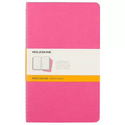 Записная книжка Moleskin Cahier Journal Large, 3 шт, розовый нео, 40 листов, А5 - фото 1