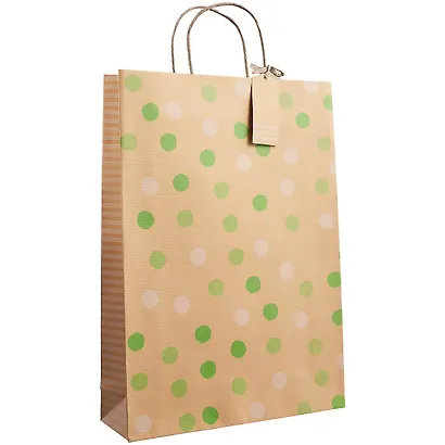 Пакет А3 46*33*10 Рolka dot нейтр., крафт - фото 1