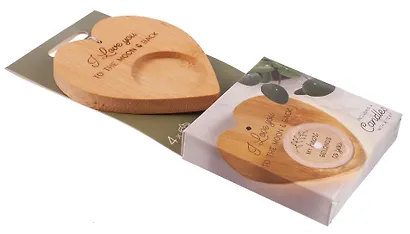 Набор чайных свечей с подсвечником Сердце Love to the Moon (4 штуки) - фото 2