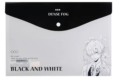 Папка -конверт «Black and white» А4 на кнопке, в ассортименте - фото 2