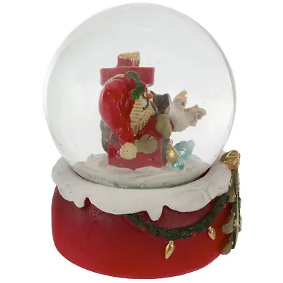 Фигурка декоративная Снеговик в стеклянном шаре, 2 варианта (6,5 см) - фото 9
