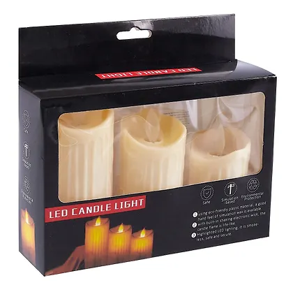 Набор LED-свечей (3 штуки) (пластик) (19х19 см) - фото 1